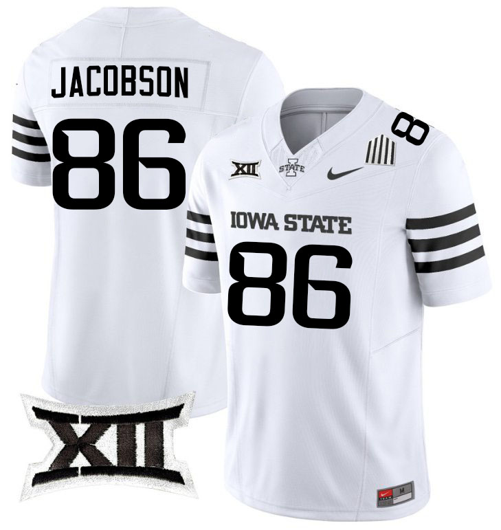 Michael Jacobson Jersey,Iowa State Cyclones #86 Michael Jacobson College Jersey Youth-2024 White